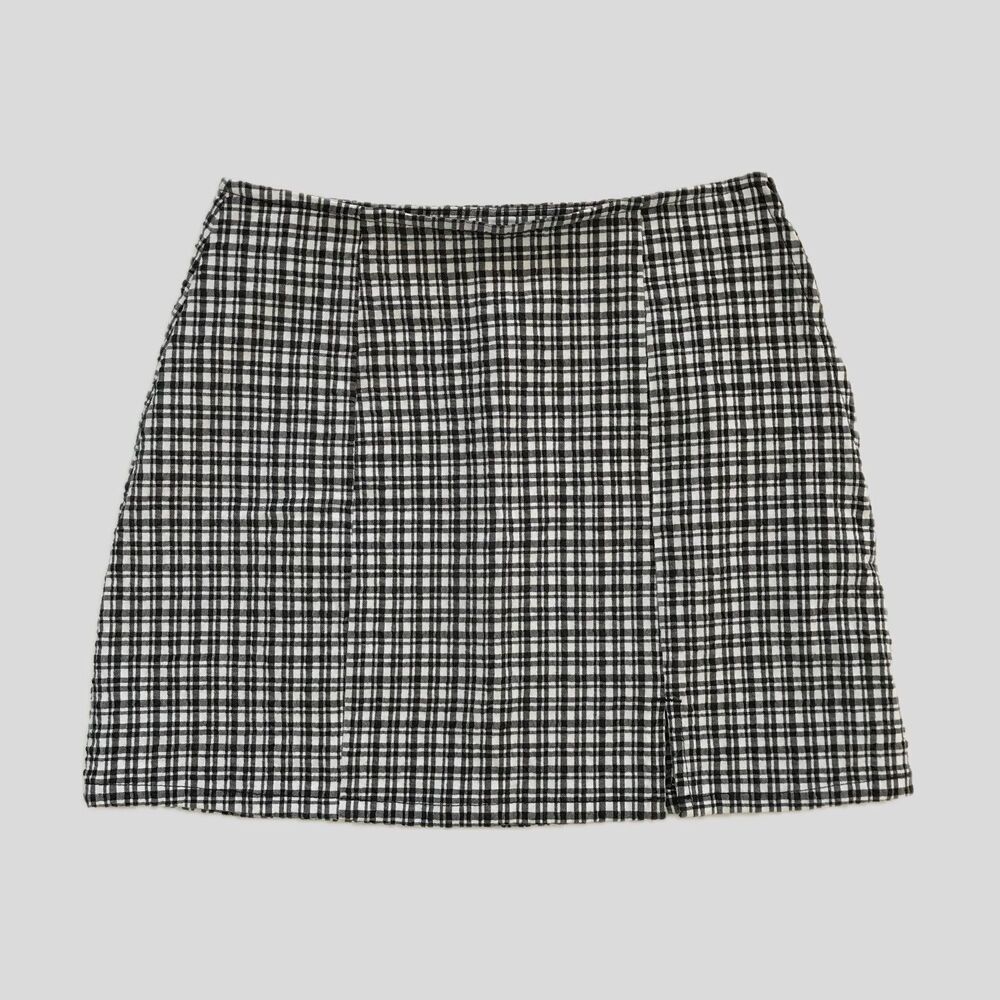 Urban Outfitters BDG Black White Check Stretch Cotton Mini Skirt Womens M